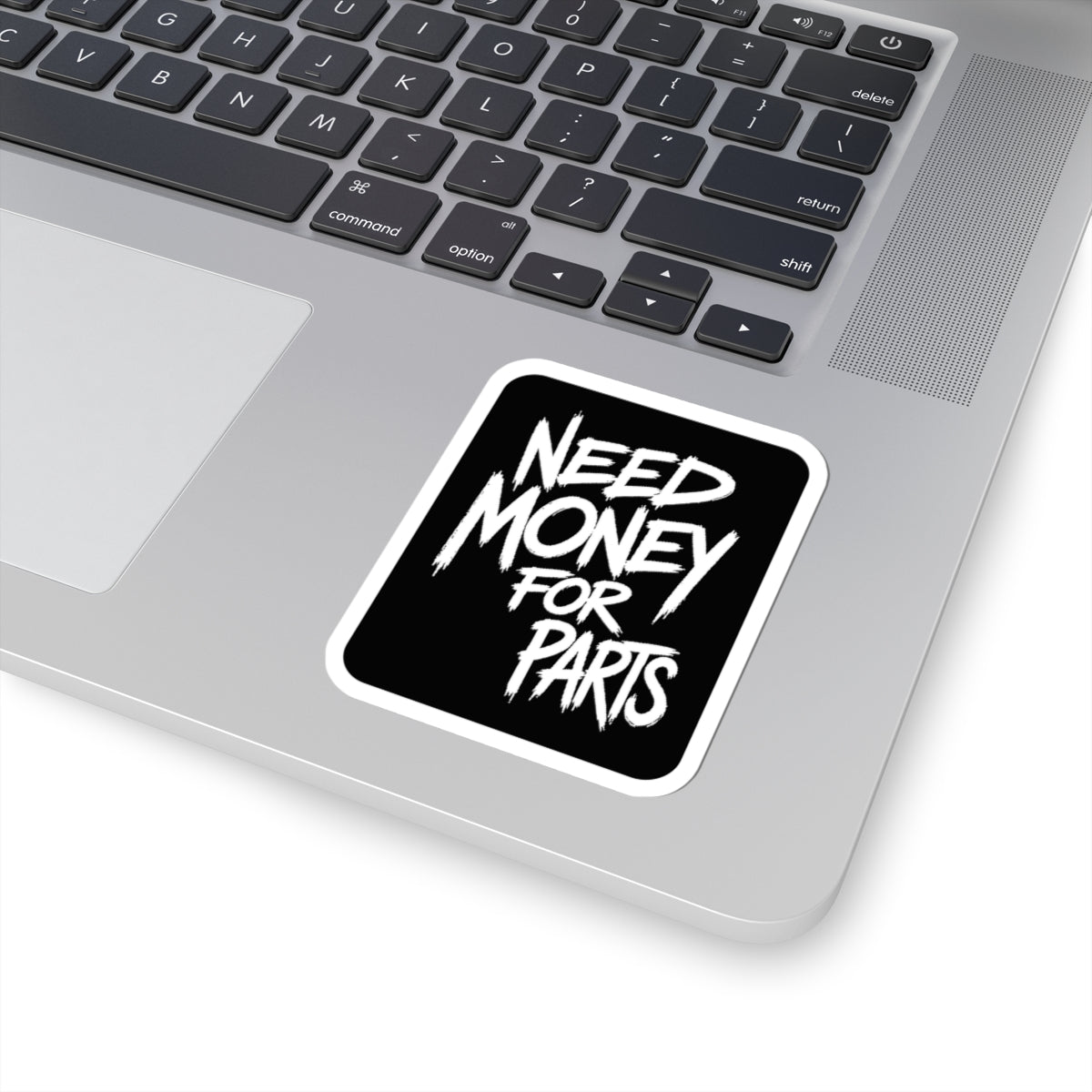 3Honks Need Money for Car Parts vinyl sticker with white NEED MONEY FOR PARTS lettering on black