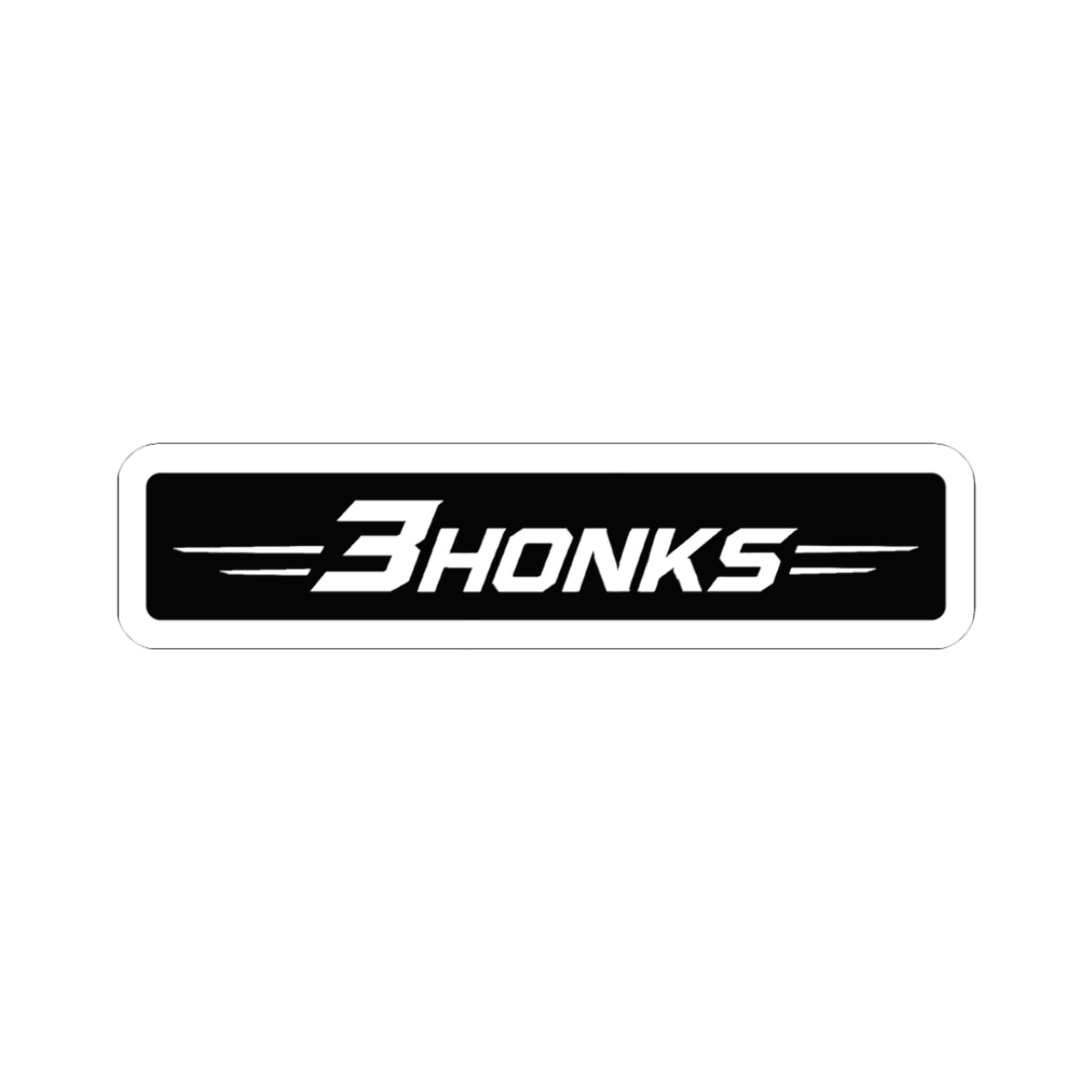 3Honks Classic vinyl sticker with a white trackline logo on a black background
