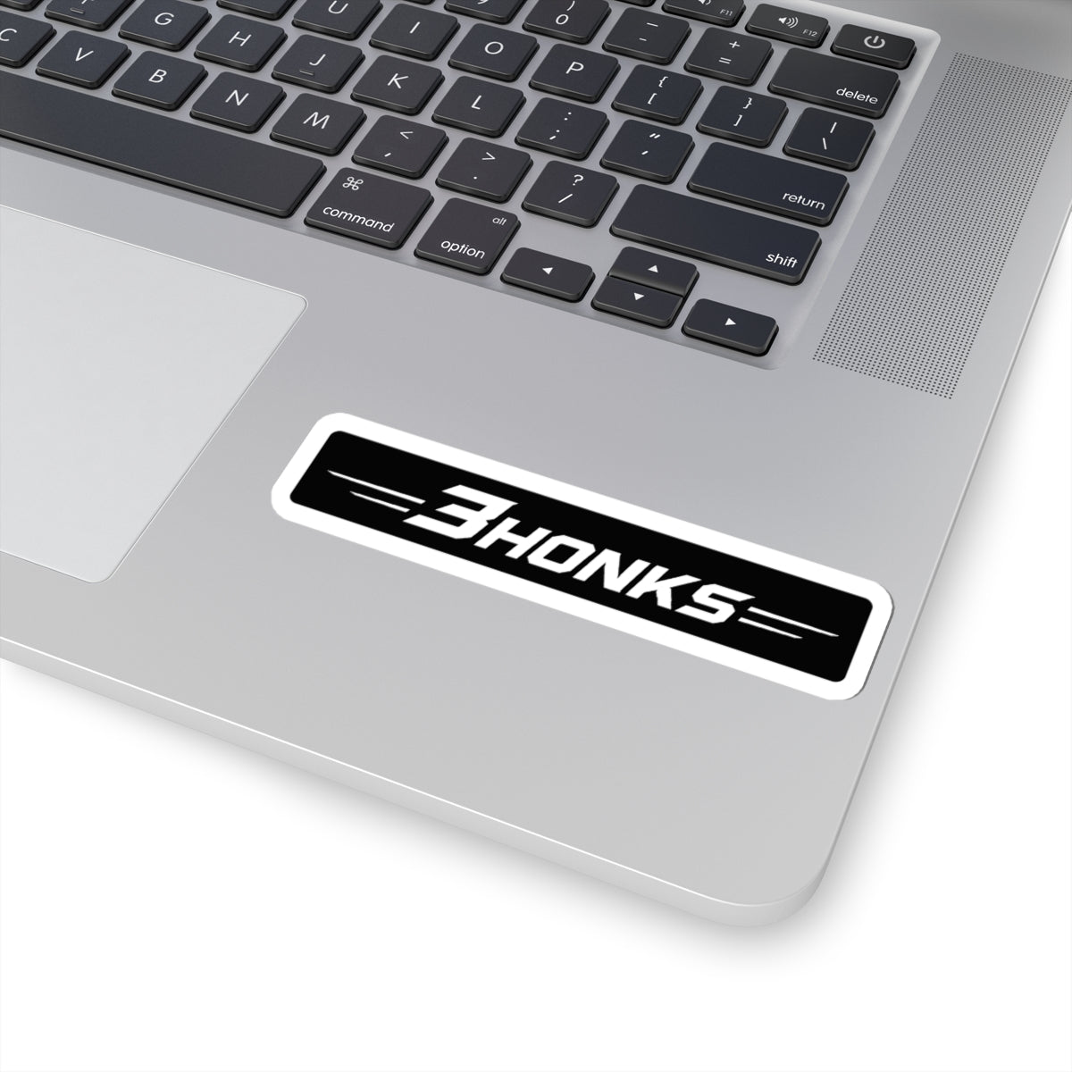 3Honks Classic vinyl sticker with a white trackline logo on a black background