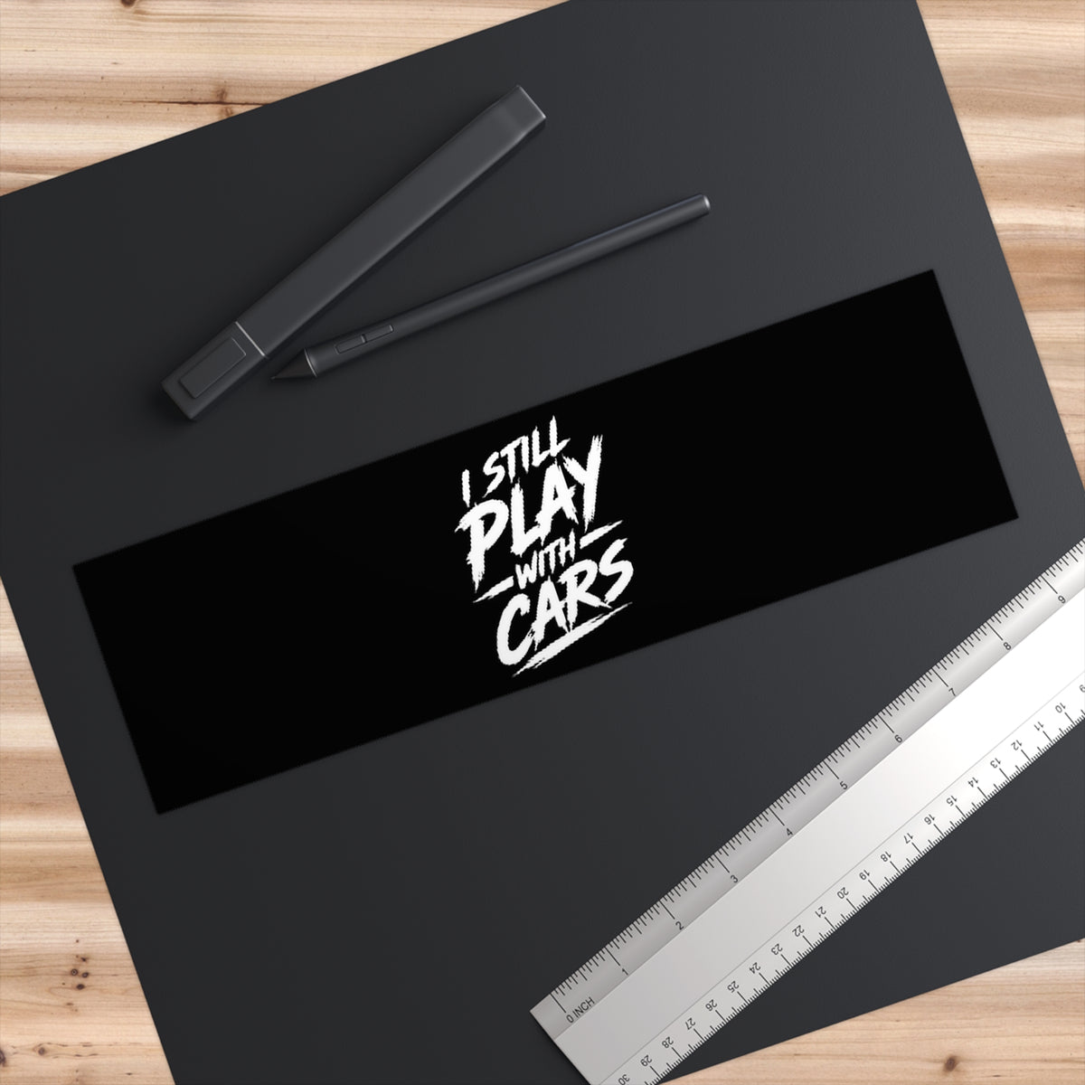 3Honks I Still Play With Cars outdoor decal with white brush lettering on a dark background