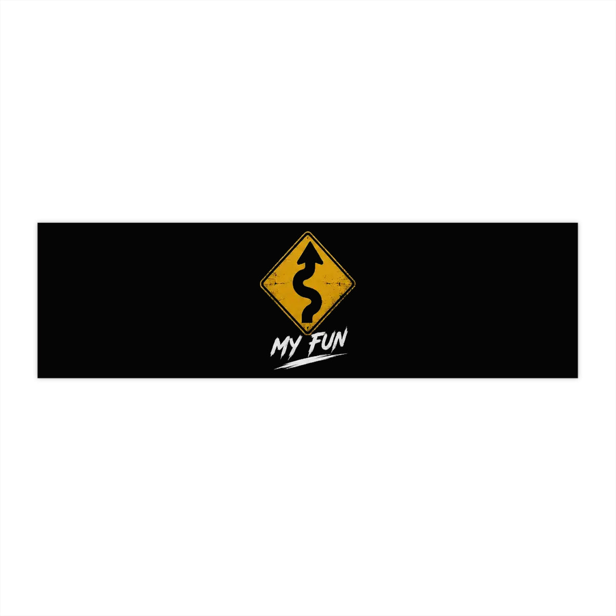 3Honks My Kind of Fun outdoor decal with a yellow winding-road sign and white MY FUN lettering on a dark background