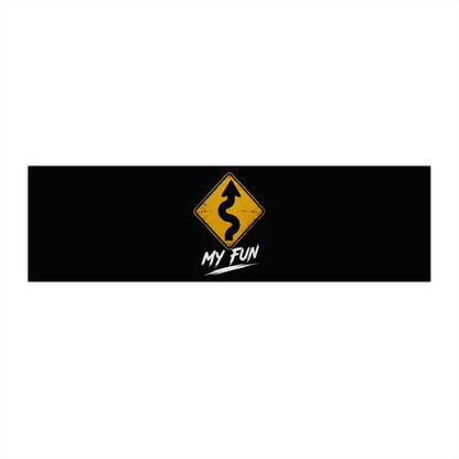 3Honks My Kind of Fun outdoor decal with a yellow winding-road sign and white MY FUN lettering on a dark background