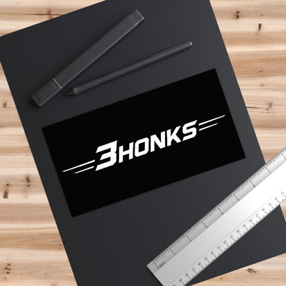 3Honks Classic outdoor decal with the white 3Honks trackline logo on black