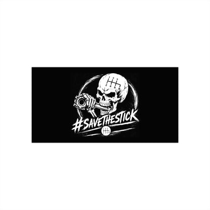 3Honks Save the Stick outdoor decal with a white skull-and-shifter graphic on a dark background
