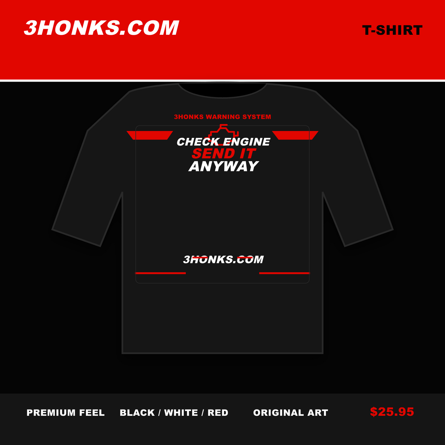 Check Engine, Send It Anyway Tee mockup