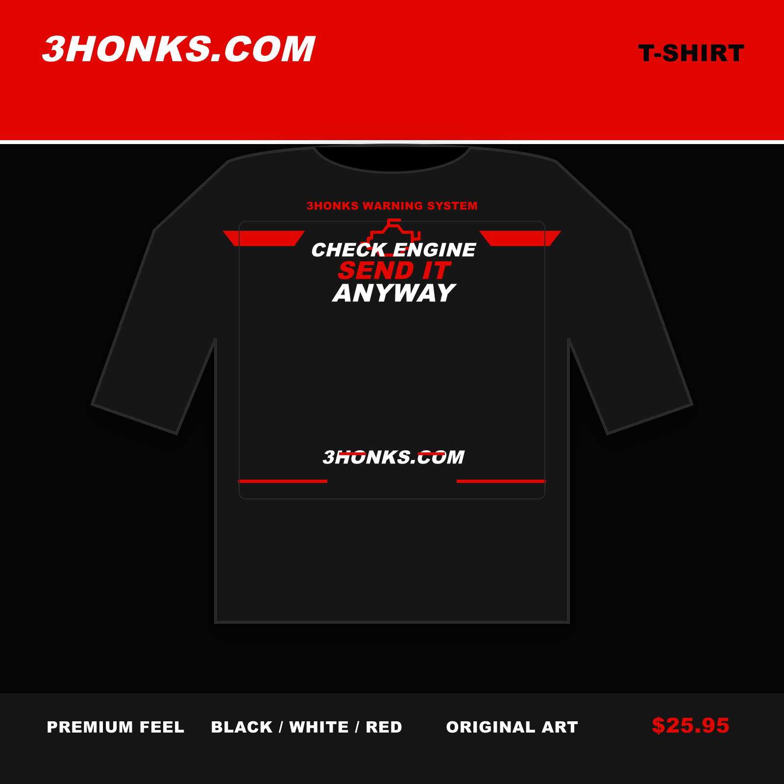 Check Engine, Send It Anyway Tee mockup