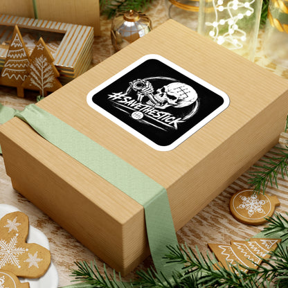 3Honks Save the Stick vinyl sticker featuring white skull-and-shifter artwork on a black background