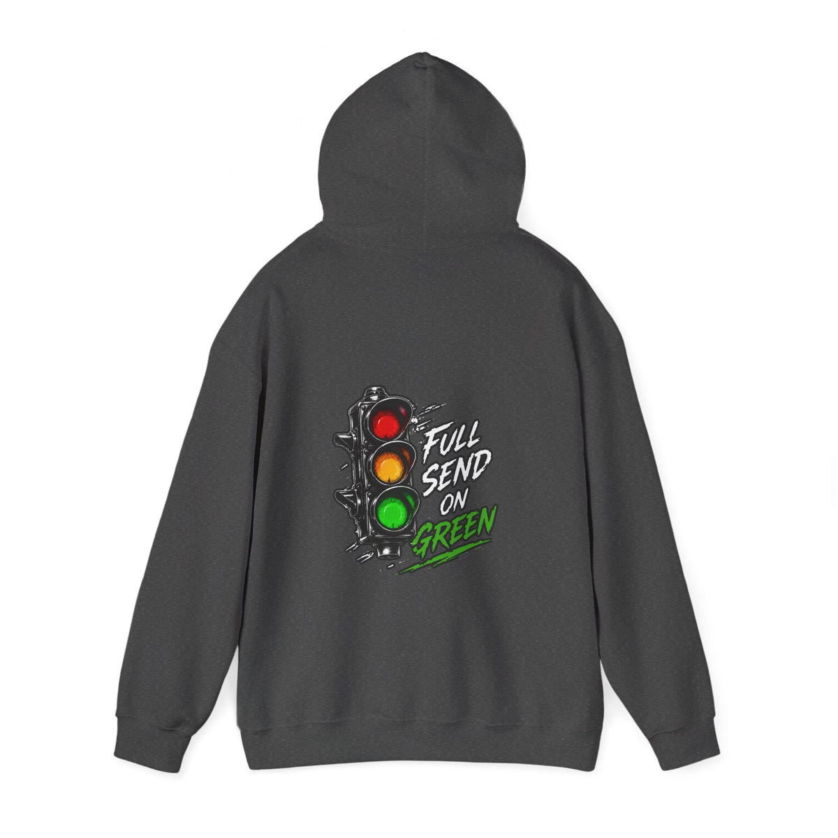 Full Send on Green Hoodie — SwiftPOD Comparison Draft