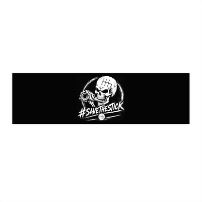 3Honks Save the Stick outdoor decal with a white skull-and-shifter graphic on a dark background