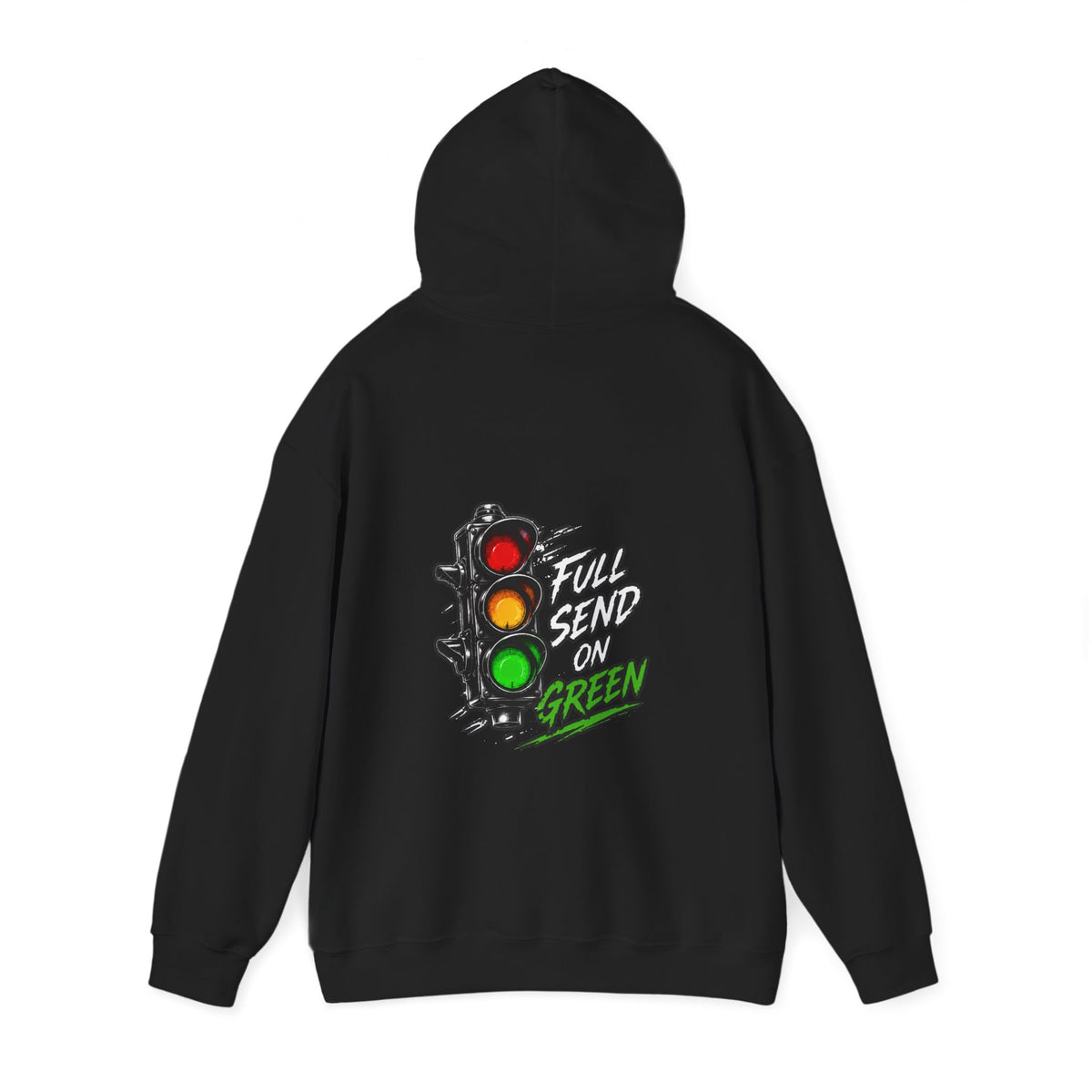 Full Send on Green Hoodie — SwiftPOD Comparison Draft